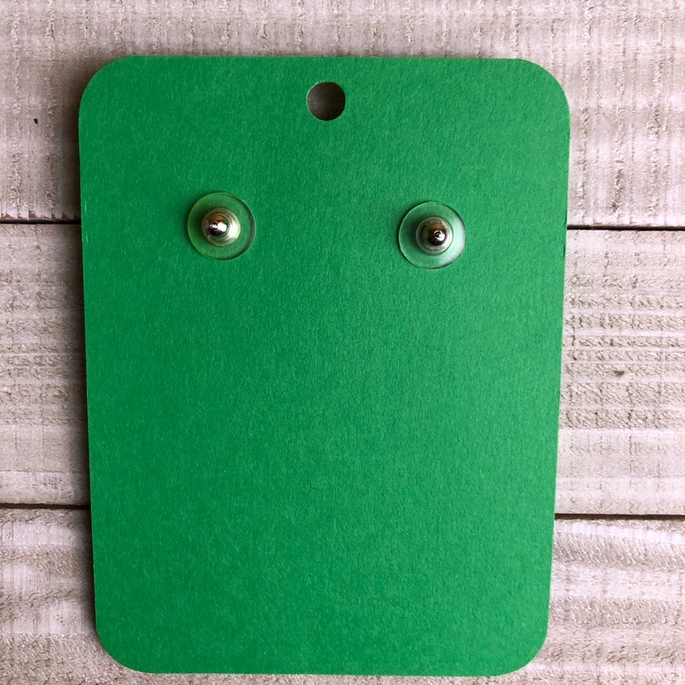 Earrings, Preppy Kelly Green NWT Faux Leather - Picture 5 of 5